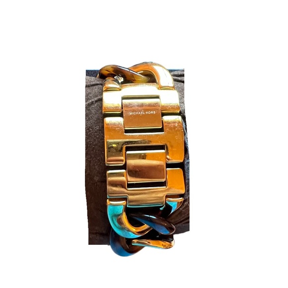 Vintage Michael Kors Turtle Shell Gold Watch - Picture 7 of 13